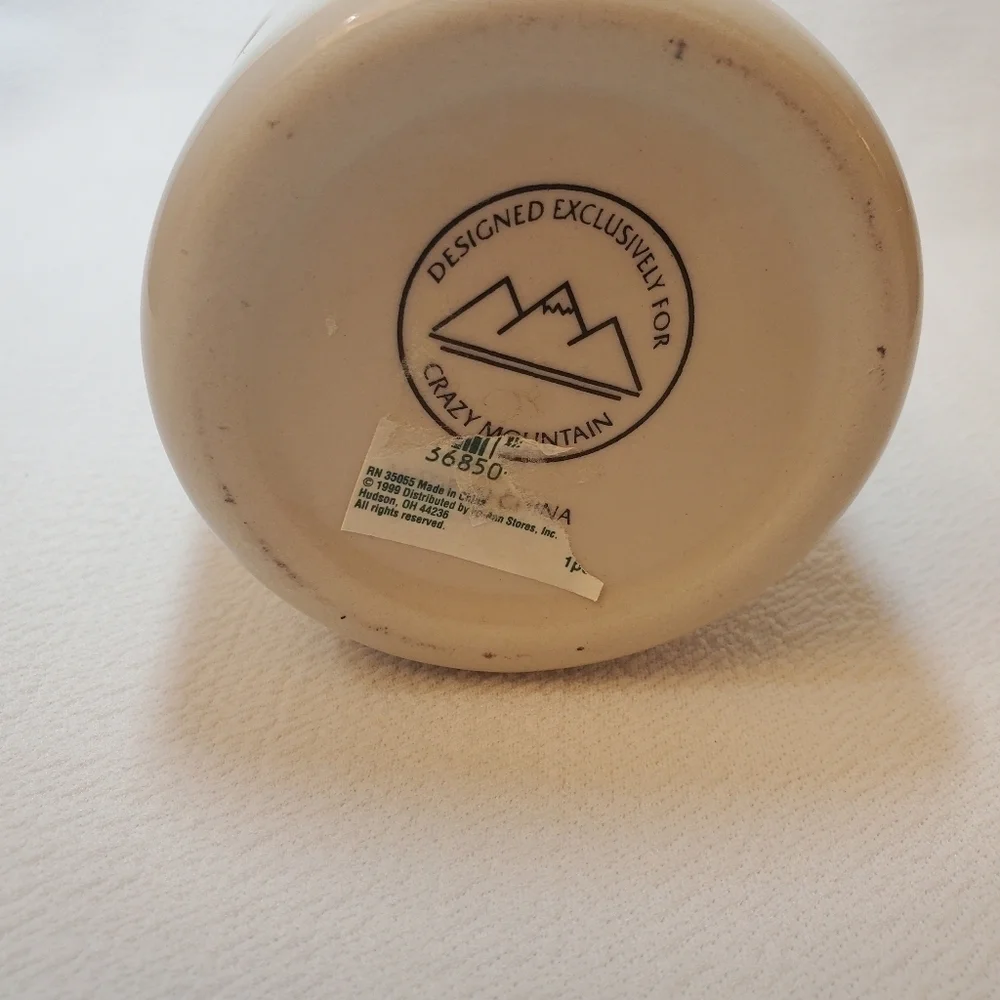 Crazy Mountain‎ Glazed Pottery Crock Candle / Potpourri Holder.